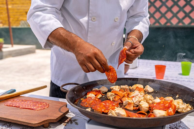 Chicken and Chorizo Paella with Mad Dog 357 Pure Gold | Chicken and ...