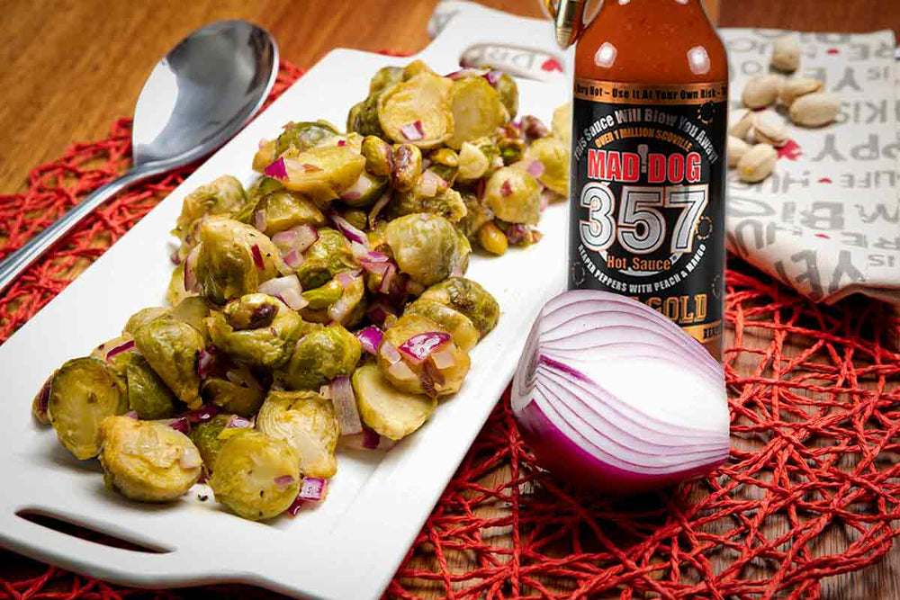 Fresh ‘n Fiery Brussels Sprouts with Pistachios