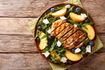 🔥 Grilled Chicken Breast with Peaches, Blueberries, Arugula & Feta