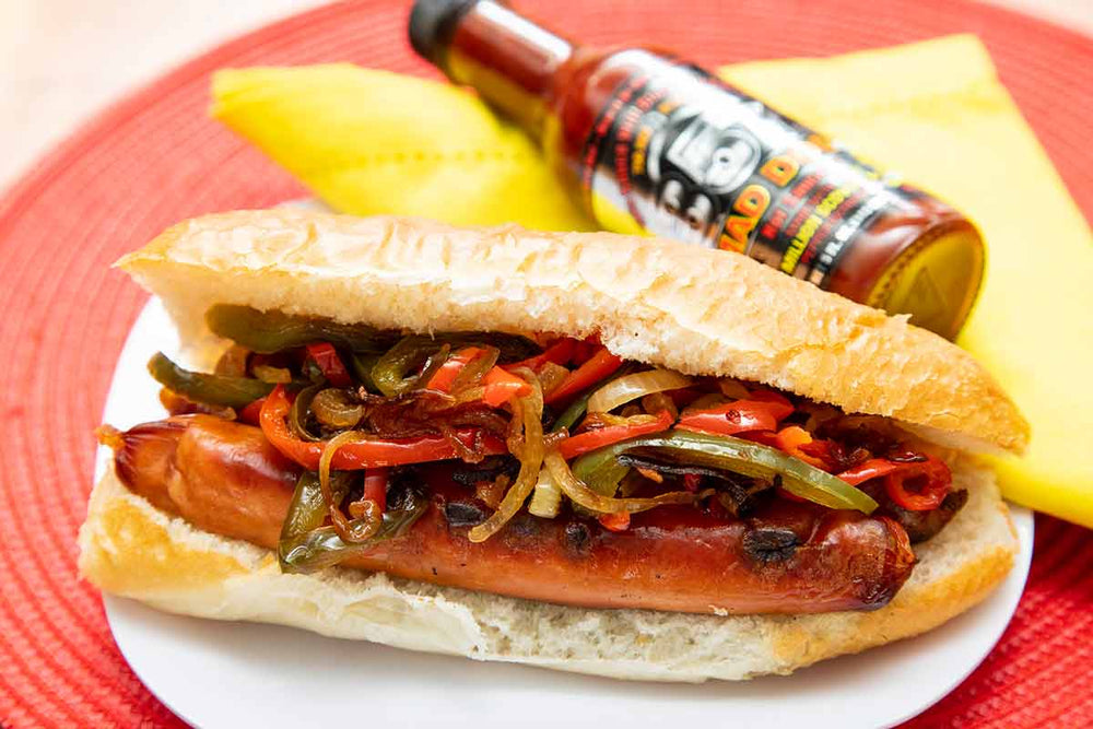 Grilled Sausage with Fiery Peppers and Onions