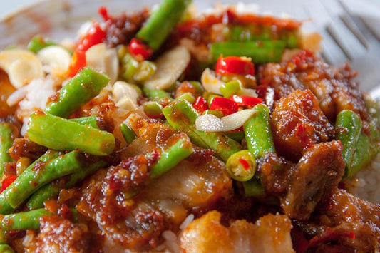 Mad Dog 357 Sriracha Pork with Basil and String Beans