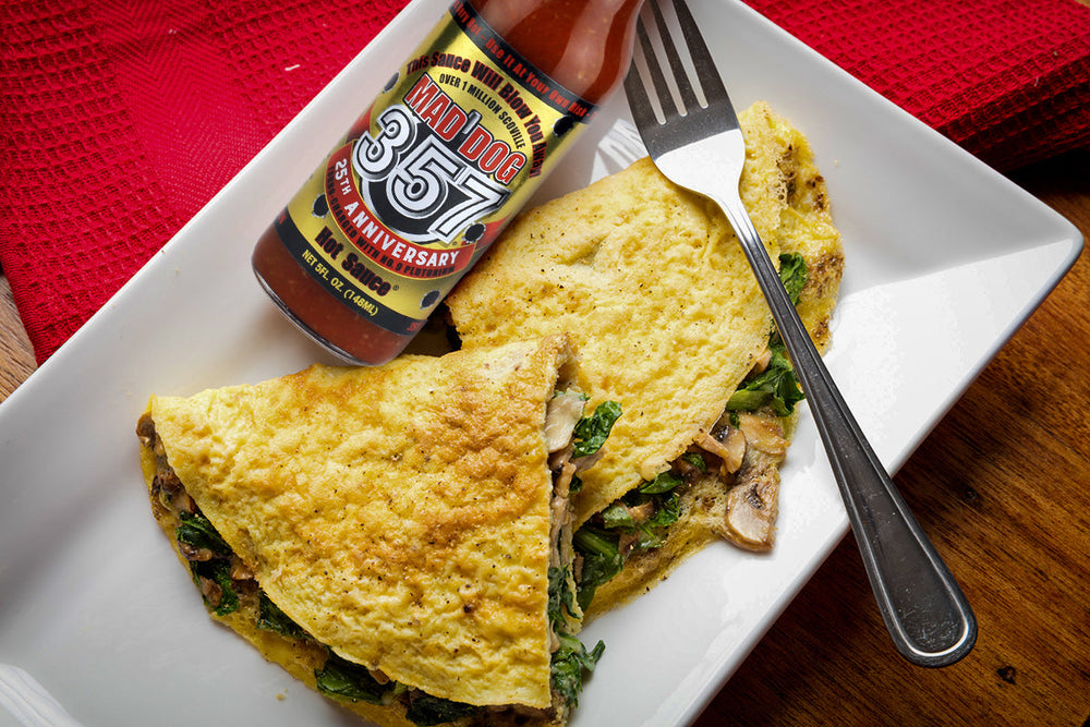 Mad Dog Mushroom and Spinach Omelet