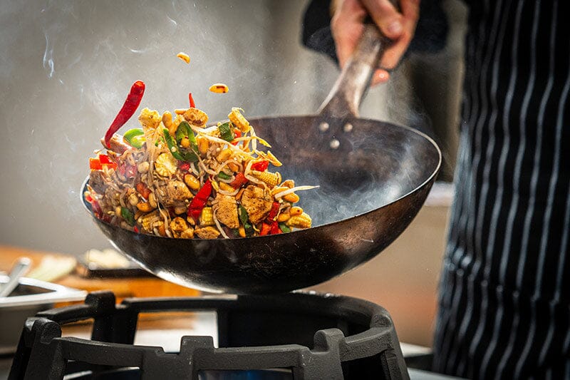 Spicy Chicken Stir-Fry with Baby Corn, Celery, Bean Sprouts & Mad Dog 357 Reaper Sriracha