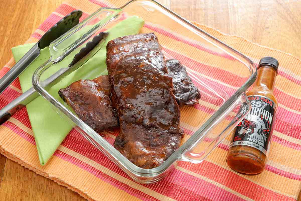 Whiskey-Glazed Scorpion Ribs | Halloween Reaper Ribs, mad dog 357, Mad ...