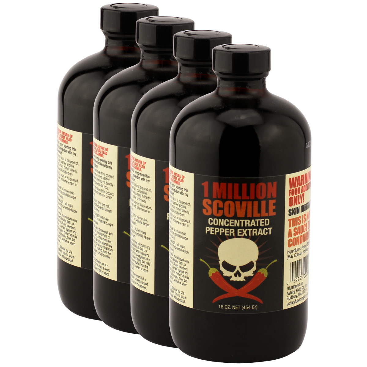 1 Million Scoville Pepper Extract 16oz - 4 Bottle Pack